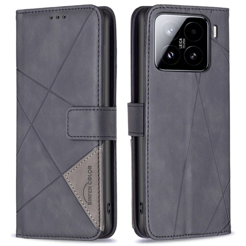 Leren Hoesje Voor Xiaomi 15 Binfencolor Geometrie