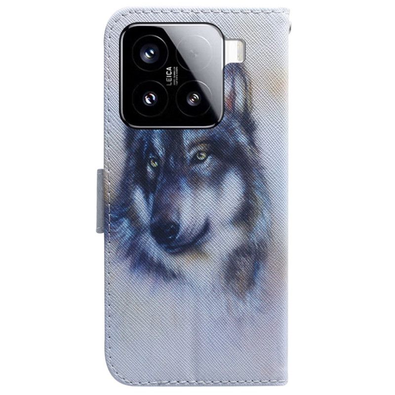 Leren Hoesje Voor Xiaomi 15 Hond In Aquarel