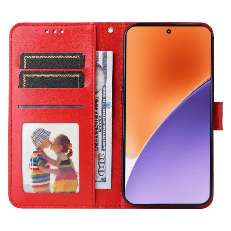 Leren Hoesje Voor Xiaomi 15 Zonnebloempatroon