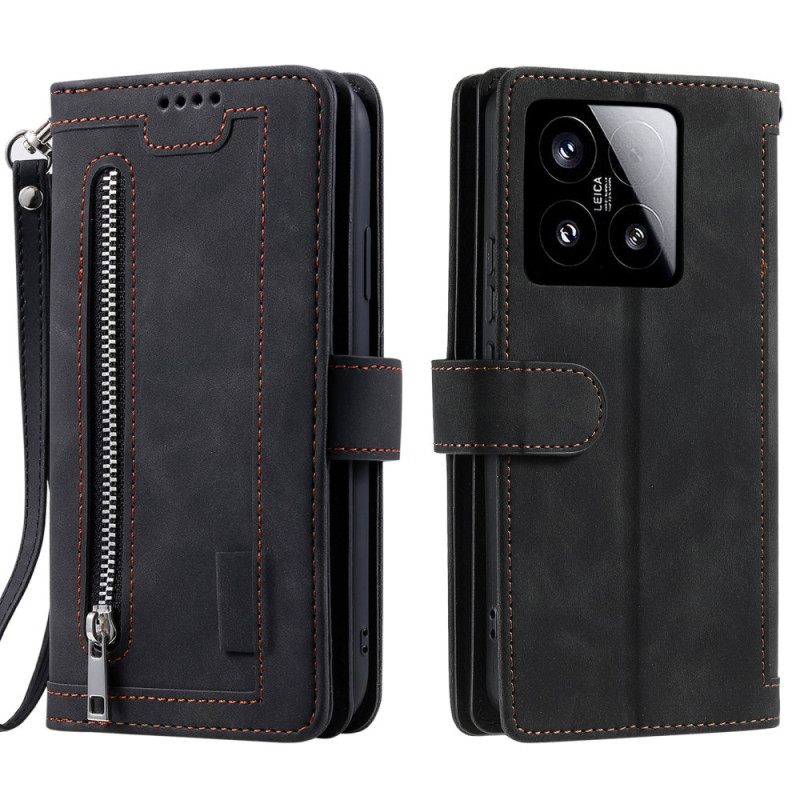 Leren Hoesje Xiaomi 15 Portemonnee Met Ritssluiting Bescherming Hoesje