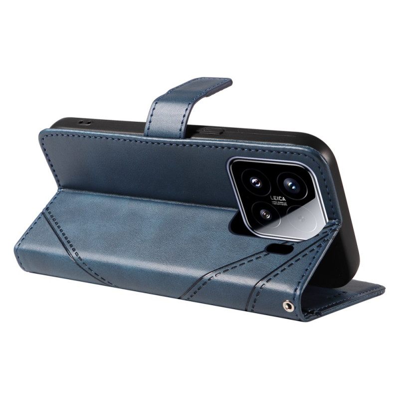 Leren Hoesje Xiaomi 15 Tweekleurige Lijnen En Strepen