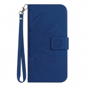 Folio-hoesje voor Honor 90 Met Ketting Zonnebloem Met Riempje