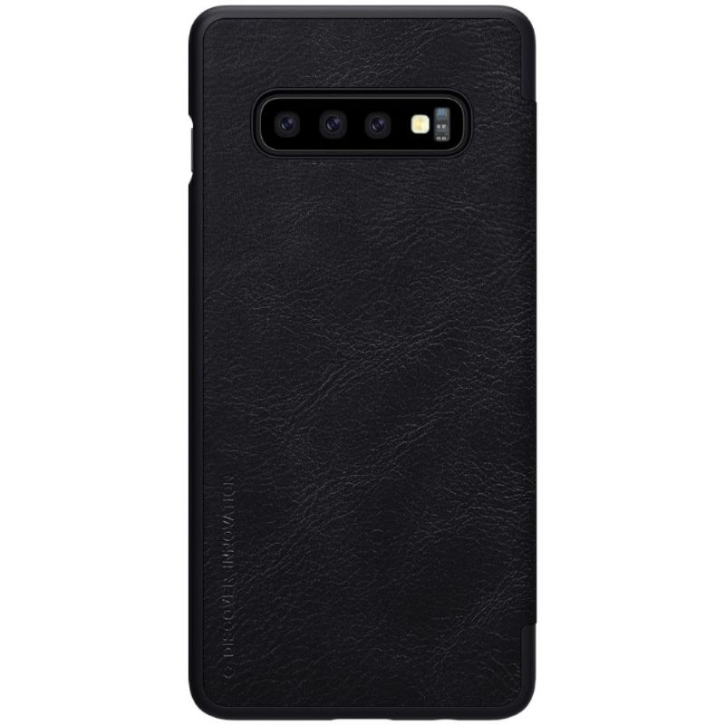 Case voor Samsung Galaxy S10 Plus Bescherming Nillkin Qin Lederen Hoes