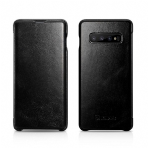 Cover voor Samsung Galaxy S10 Plus Anti-fall Vintage Echt Leer