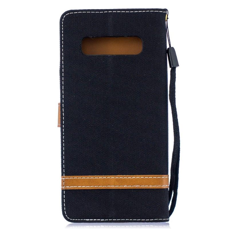 Folio-hoesje voor Samsung Galaxy S10 Plus Kaarthouder Met Stoffen Bekleding