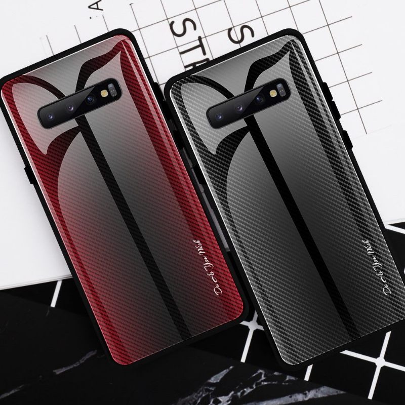 Hoesje voor Samsung Galaxy S10 Plus Achterkant Van Koolstofglas