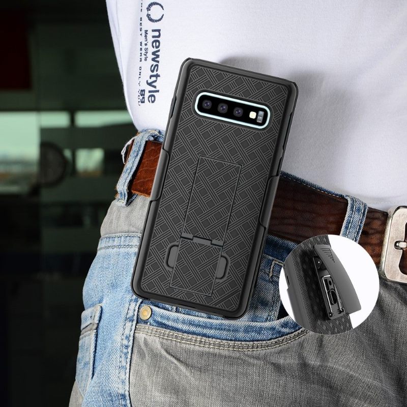 Hoesje voor Samsung Galaxy S10 Plus Integraal Met Riemclip