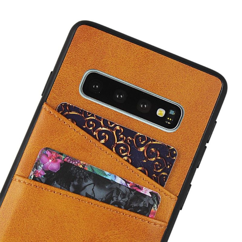Hoesje voor Samsung Galaxy S10 Plus Kaarthouder Met Leren Effect
