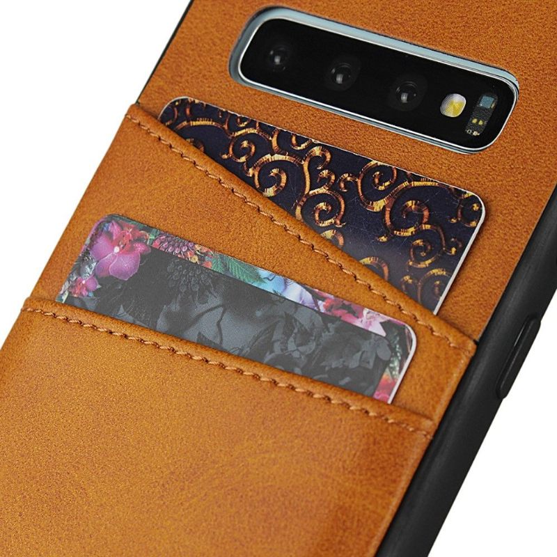 Hoesje voor Samsung Galaxy S10 Plus Kaarthouder Met Leren Effect