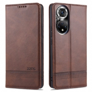 Bescherming Hoesje voor Honor 50 Pro Folio-hoesje Getextureerd Met Ring-support
