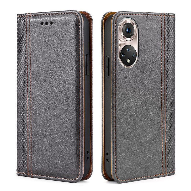 Bescherming Hoesje voor Honor 50 Pro Folio-hoesje Pro Split Litchi Lederen Stiksels