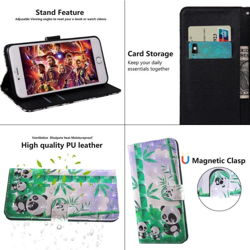 Folio-hoesje voor Xiaomi Mi 9 Lite Panda-familie