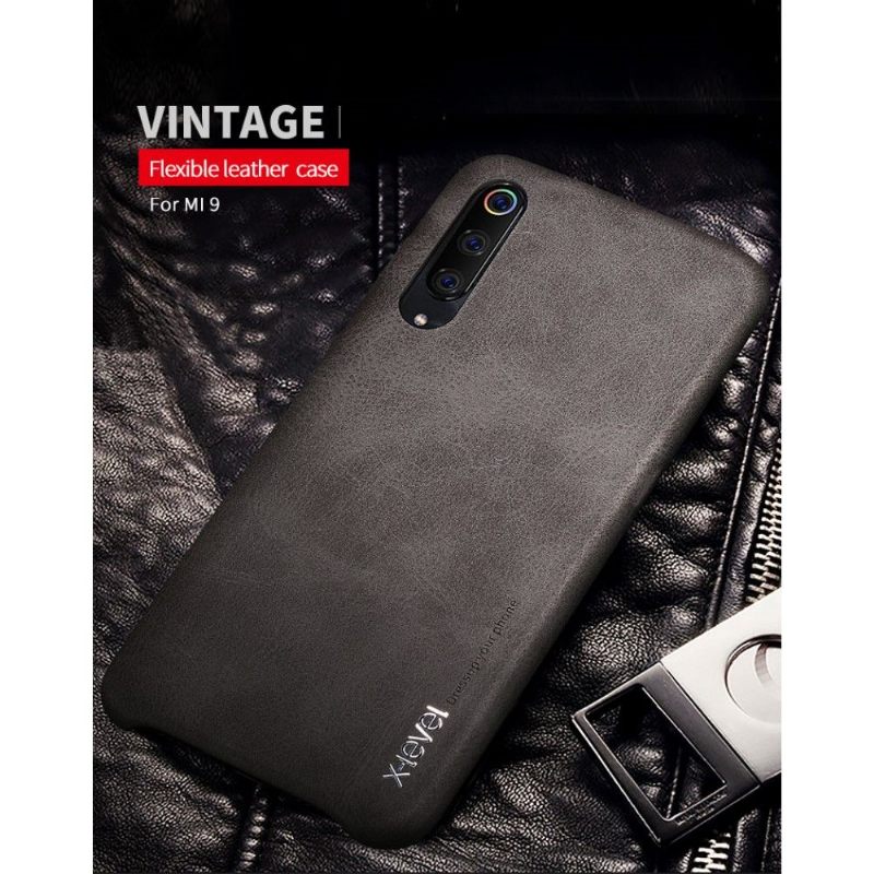 Hoesje voor Xiaomi Mi 9 Vintage Serie Leer