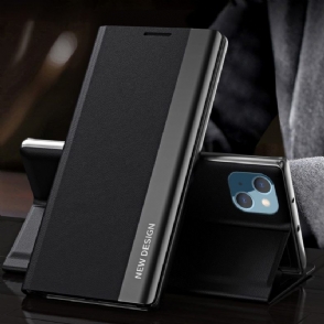 Case voor iPhone 13 Mini Bescherming Zakelijke Magneet Met Leereffect