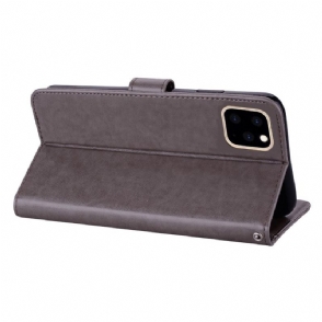 Folio-hoesje voor iPhone 13 Mini Anti-fall Uil Met Reliëf