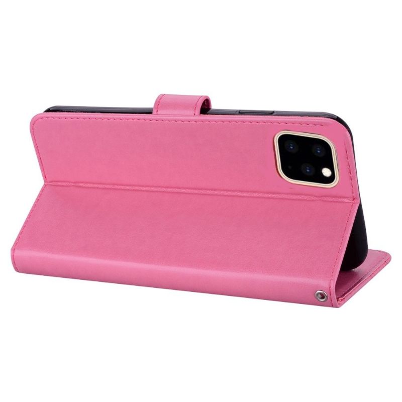 Folio-hoesje voor iPhone 13 Mini Anti-fall Uil Met Reliëf