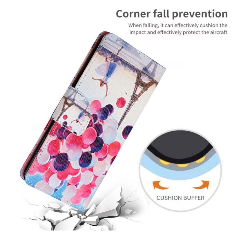 Folio-hoesje voor iPhone 13 Mini Eiffeltoren Ballonmeisje