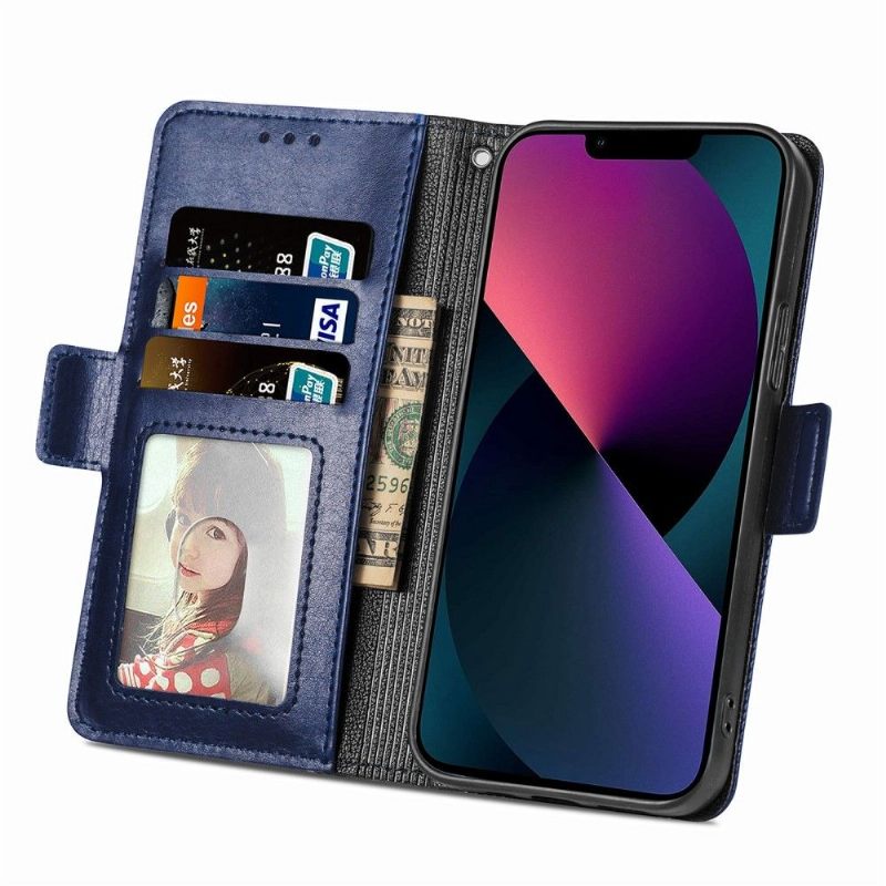 Folio-hoesje voor iPhone 13 Mini Kunstleer Met Gaten