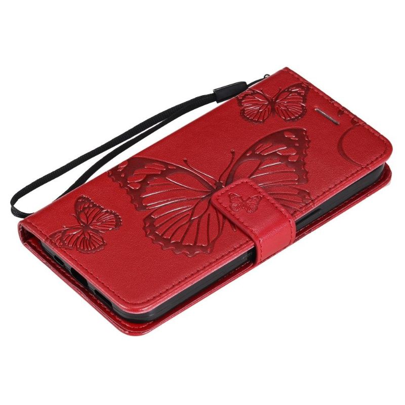 Folio-hoesje voor iPhone 13 Mini Ondersteuningsfunctie Vlinders