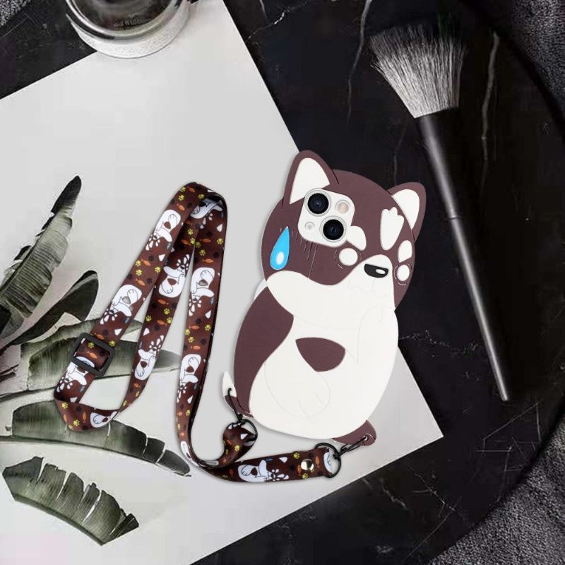 Hoesje voor iPhone 13 Mini 3d Kat Met Riem