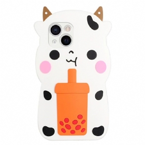 Hoesje voor iPhone 13 Mini 3d Koe Met Riem