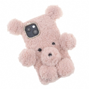 Hoesje voor iPhone 13 Mini Pluche Beer