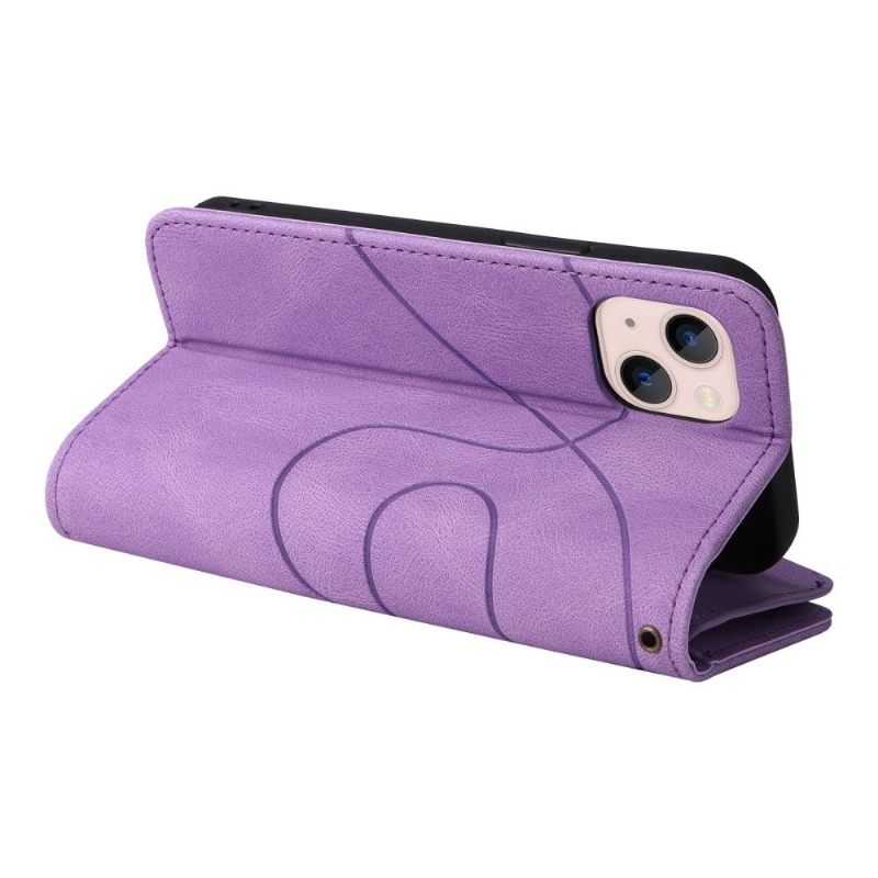 Leren Hoesje voor iPhone 13 Mini Bescherming Bicolor Artistieke 002 Serie