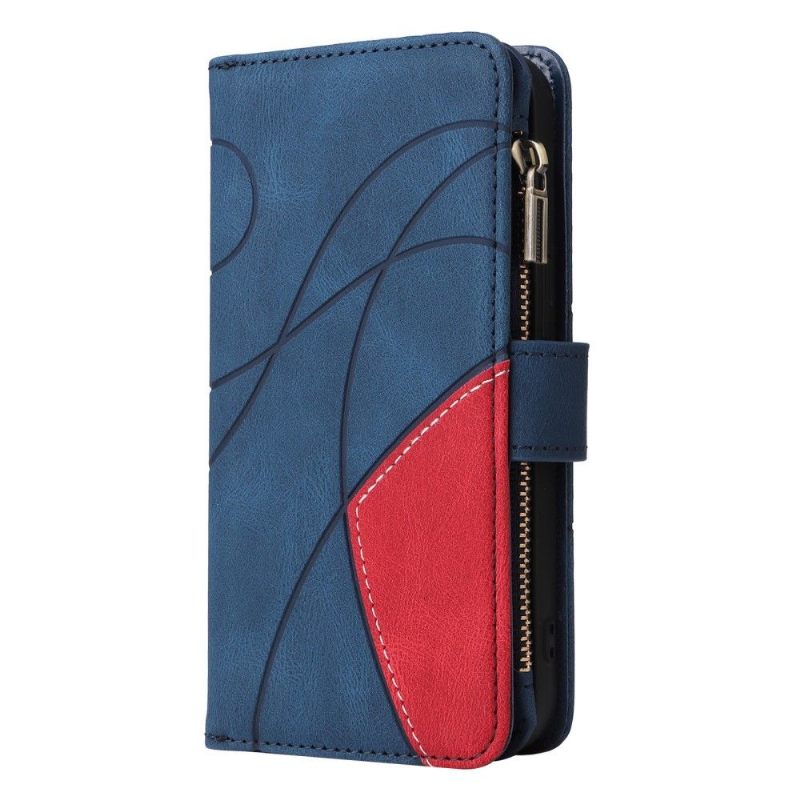 Leren Hoesje voor iPhone 13 Mini Bescherming Bicolor Artistieke 002 Serie
