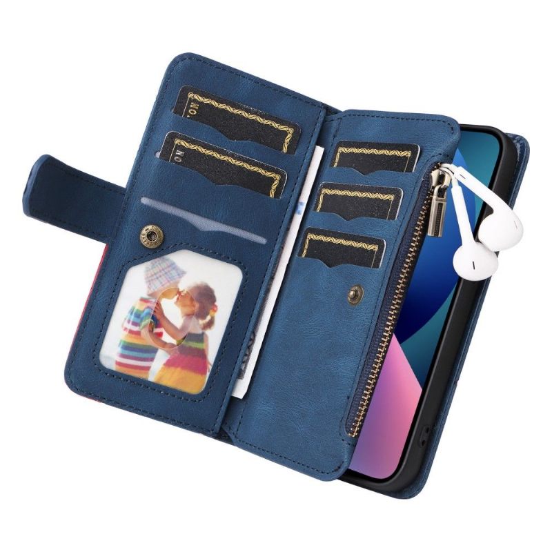 Leren Hoesje voor iPhone 13 Mini Bescherming Bicolor Artistieke 002 Serie