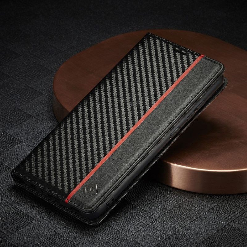 Folio-hoesje voor Samsung Galaxy A33 5G Ledereffect Van Koolstofvezel
