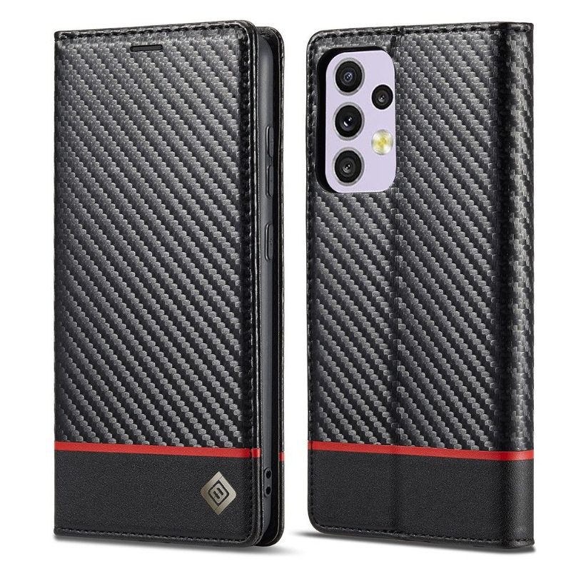 Folio-hoesje voor Samsung Galaxy A33 5G Ledereffect Van Koolstofvezel