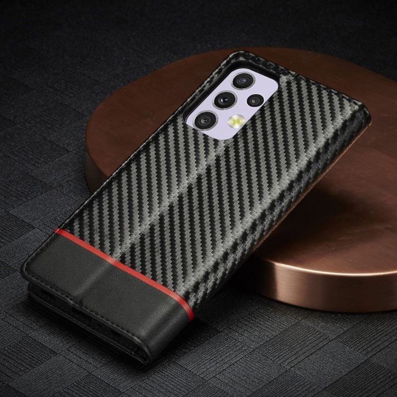 Folio-hoesje voor Samsung Galaxy A33 5G Ledereffect Van Koolstofvezel
