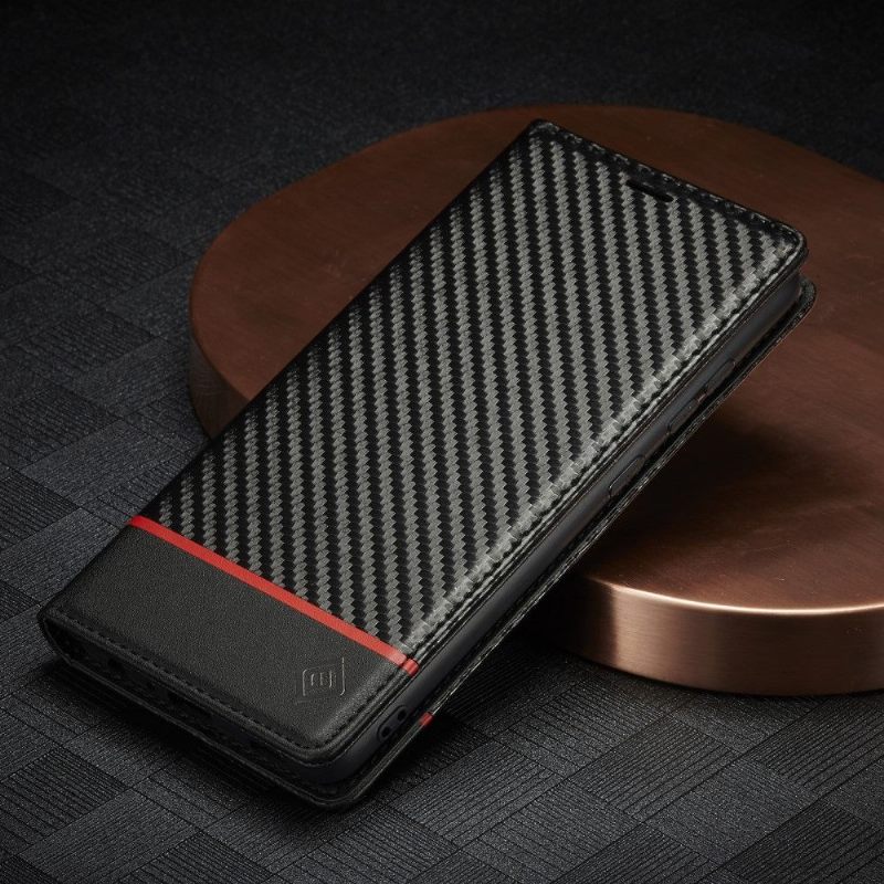 Folio-hoesje voor Samsung Galaxy A33 5G Ledereffect Van Koolstofvezel