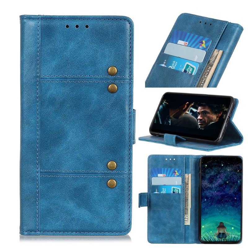 Folio-hoesje voor Samsung Galaxy S20 Ultra Leerstijl Met Studs