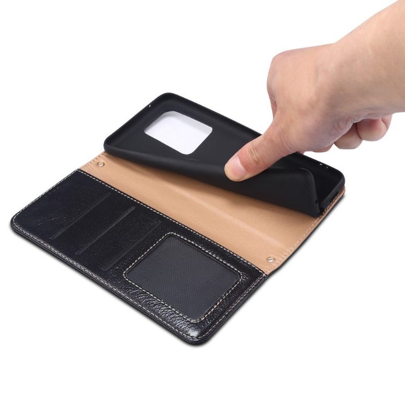 Folio-hoesje voor Samsung Galaxy S20 Ultra Premium Lederen Stiksels