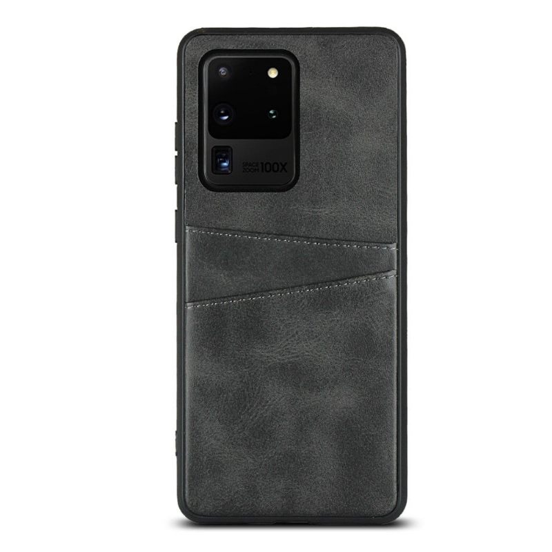 Hoesje voor Samsung Galaxy S20 Ultra Kaarthouder Met Leren Effect