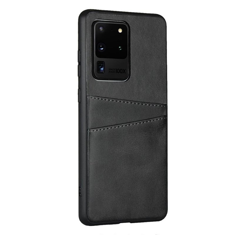 Hoesje voor Samsung Galaxy S20 Ultra Kaarthouder Met Leren Effect