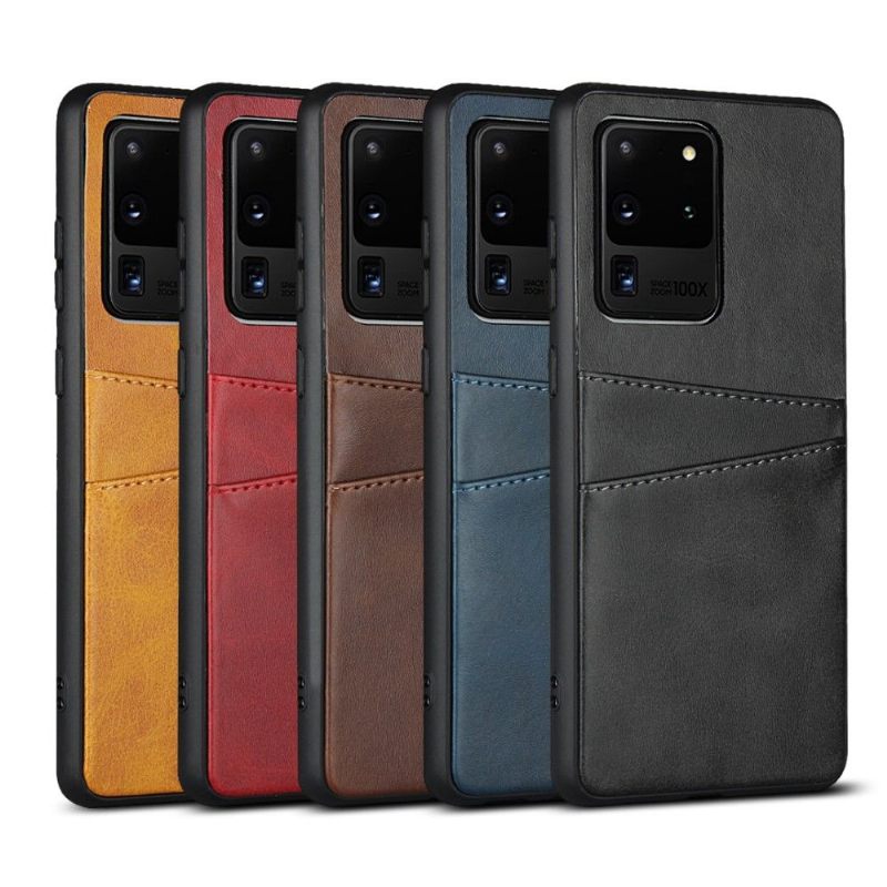 Hoesje voor Samsung Galaxy S20 Ultra Kaarthouder Met Leren Effect
