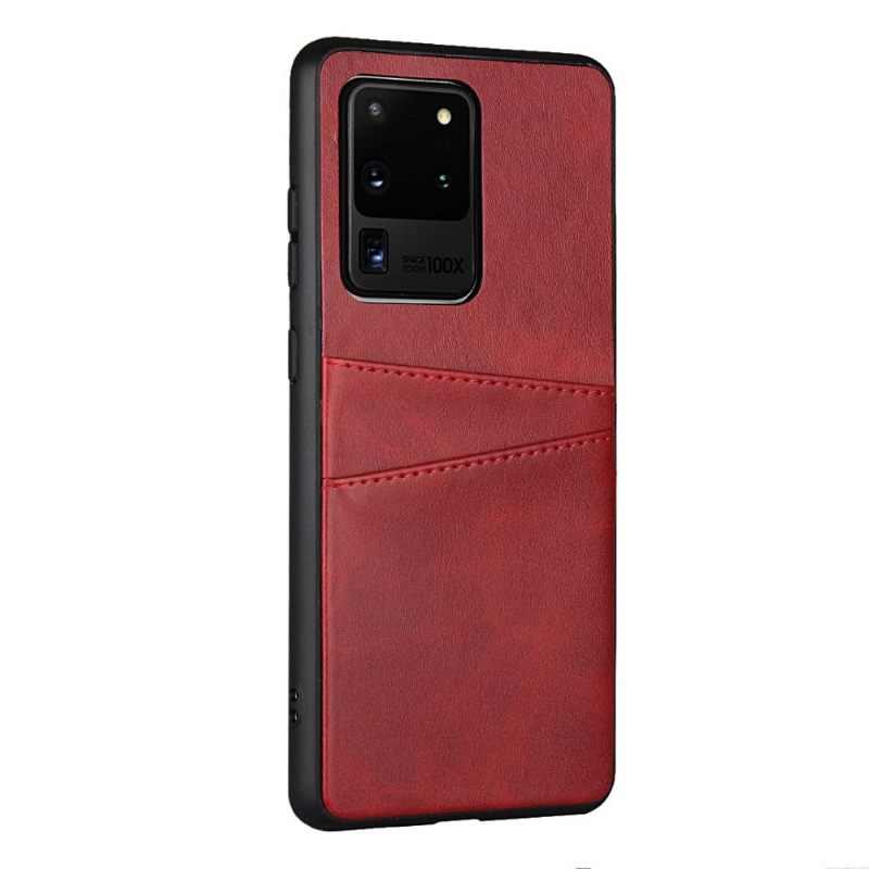 Hoesje voor Samsung Galaxy S20 Ultra Kaarthouder Met Leren Effect