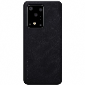 Leren Hoesje voor Samsung Galaxy S20 Ultra Bescherming Qin-serie Kunstleren Hoes