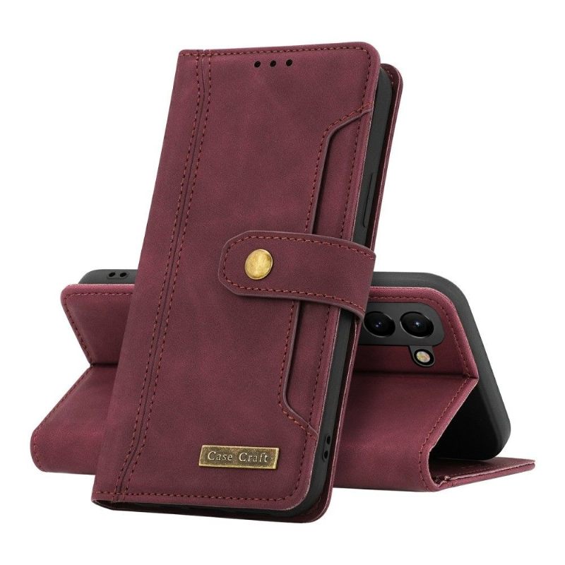 Folio-hoesje voor Samsung Galaxy S22 5G Bescherming Hoesje Case Craft Met Stiksels