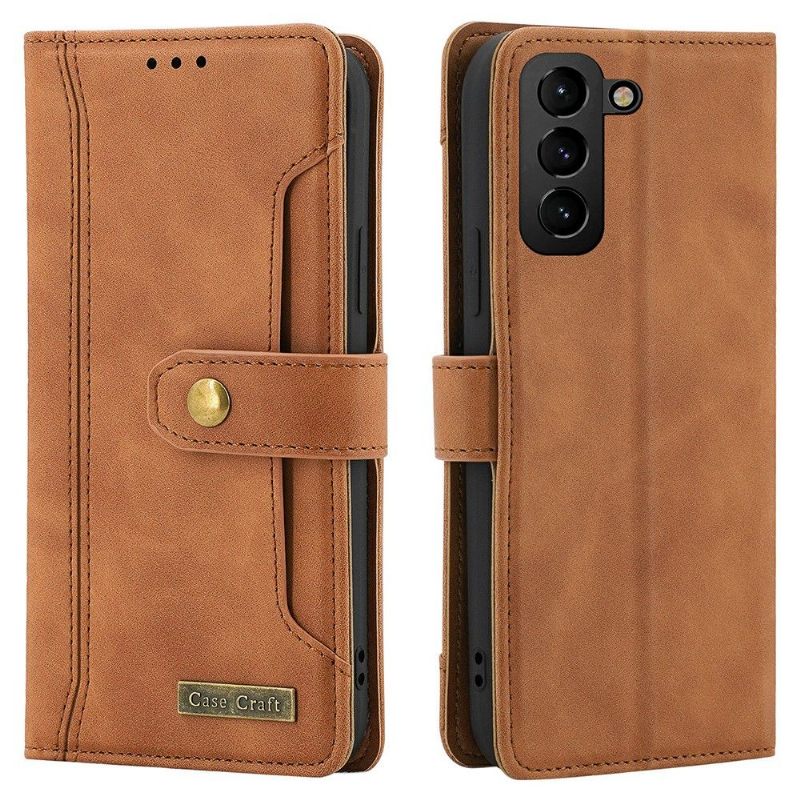 Folio-hoesje voor Samsung Galaxy S22 5G Bescherming Hoesje Case Craft Met Stiksels