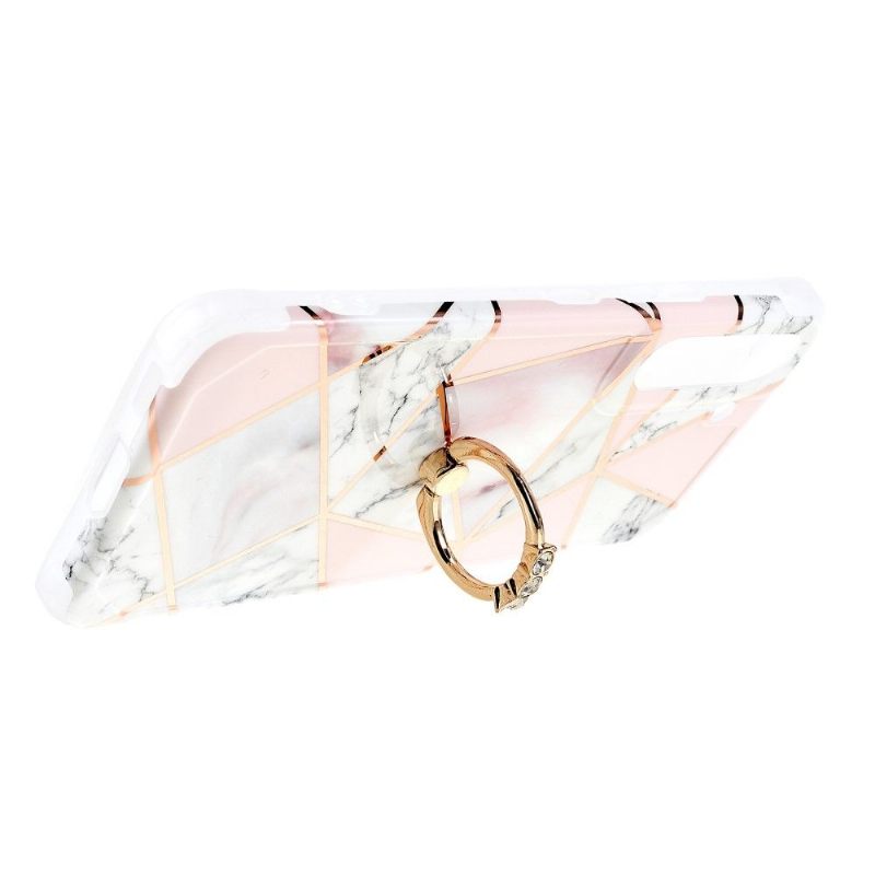 Hoesje voor Samsung Galaxy S22 5G Geometrisch Marmer Met Ring