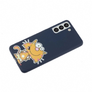 Hoesje voor Samsung Galaxy S22 5G Met Ketting Cartoon Kat