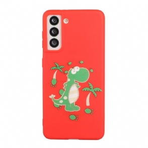 Hoesje voor Samsung Galaxy S22 5G Met Ketting Dinosaurus Illustratie