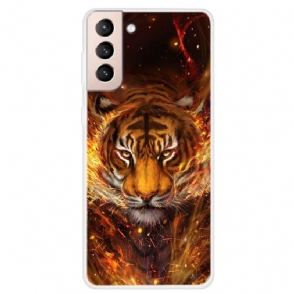 Hoesje voor Samsung Galaxy S22 5G Vuurtijger