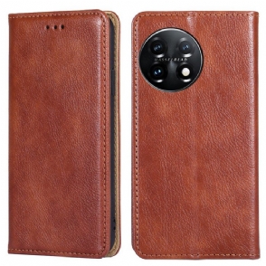 Bescherming Hoesje voor OnePlus 11 5G Folio-hoesje Kunstleer Stiksels