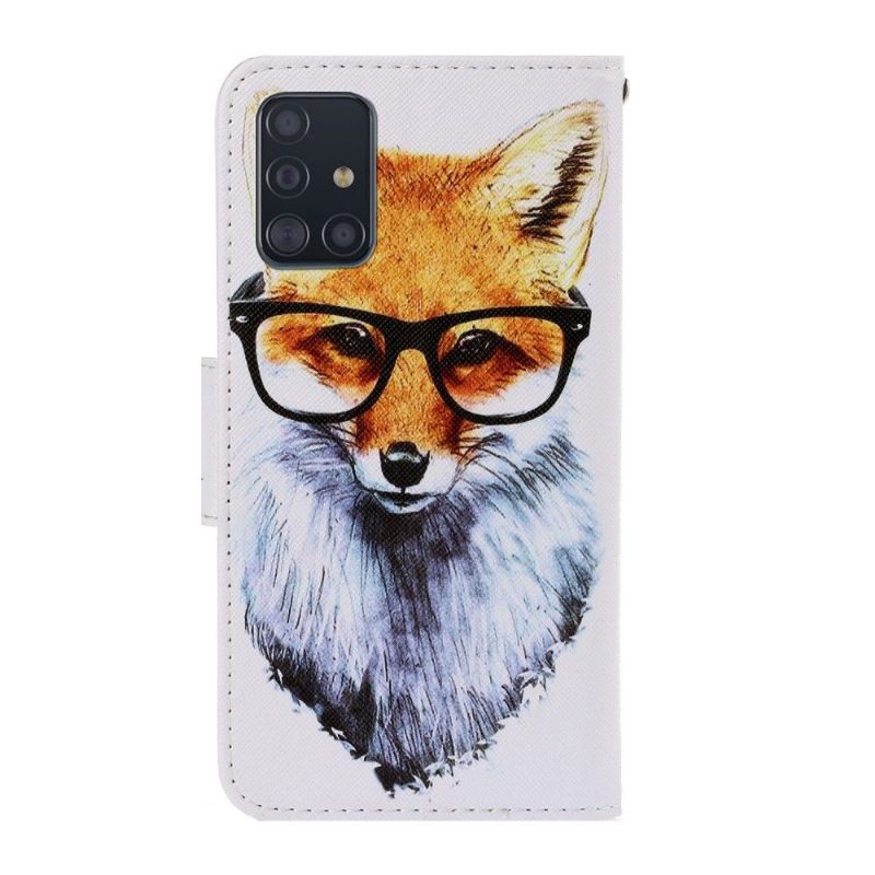 Flip Case voor Samsung Galaxy A71 Gebrilde Vos