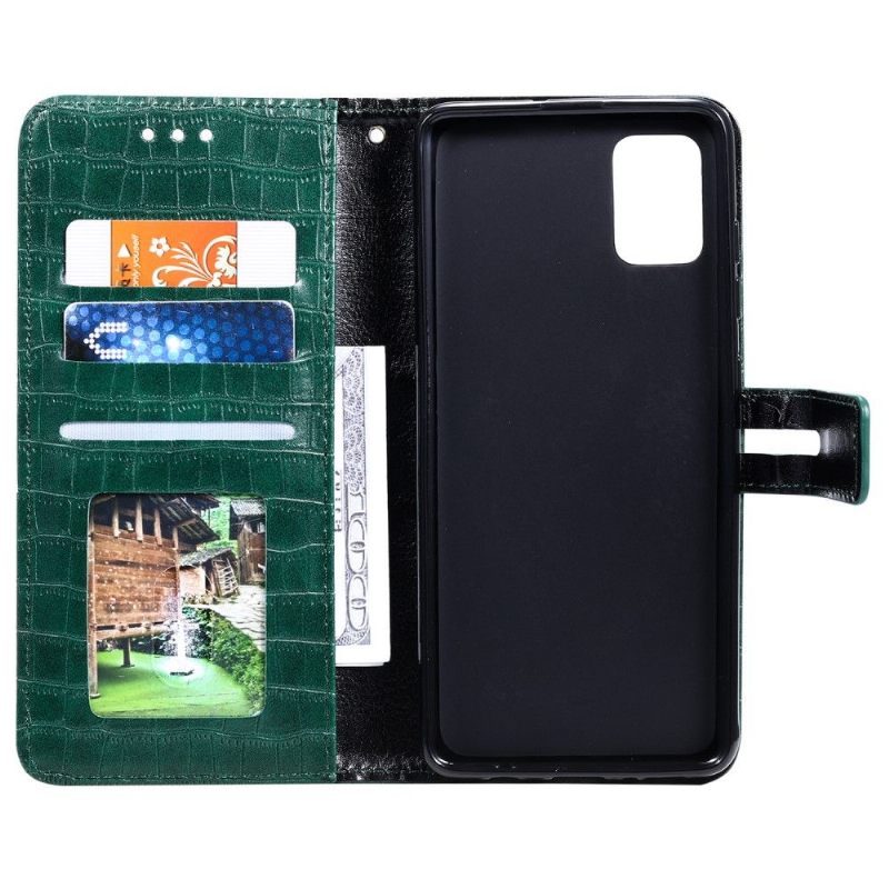 Flip Case voor Samsung Galaxy A71 Leerstijl Met Krokodilleneffect