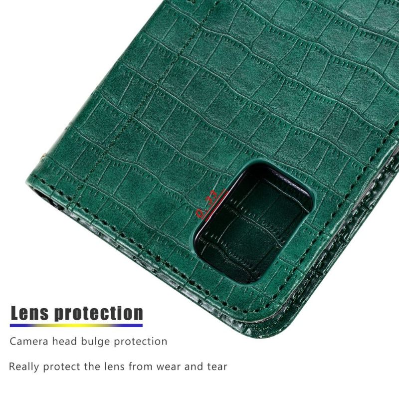 Flip Case voor Samsung Galaxy A71 Leerstijl Met Krokodilleneffect